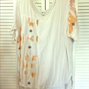 Stylus Sequin hi-lo top